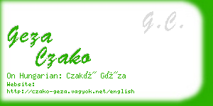 geza czako business card